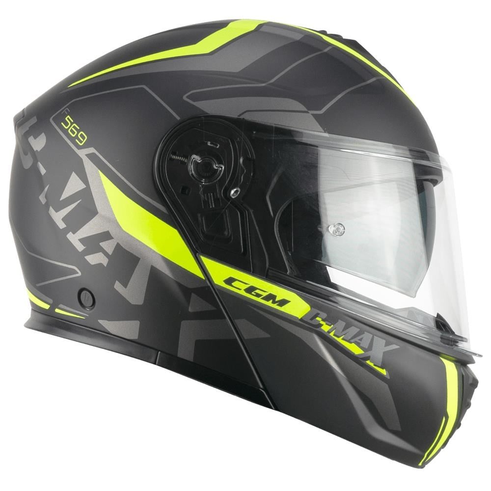 CGM 569G C-MAX CITY Çene Açılır Kask Siyah/Sarı-M