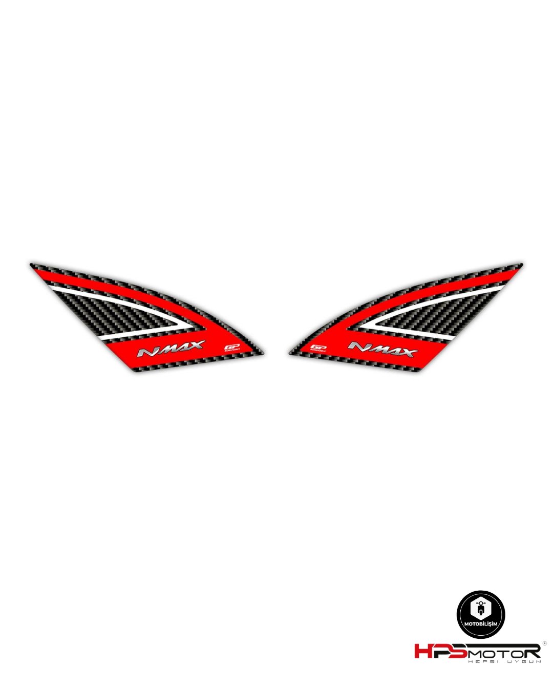 GP Kompozit Yamaha NMAX 125 / 155 2021-2024 Uyumlu Artçı Ayak Pad Kırmızı