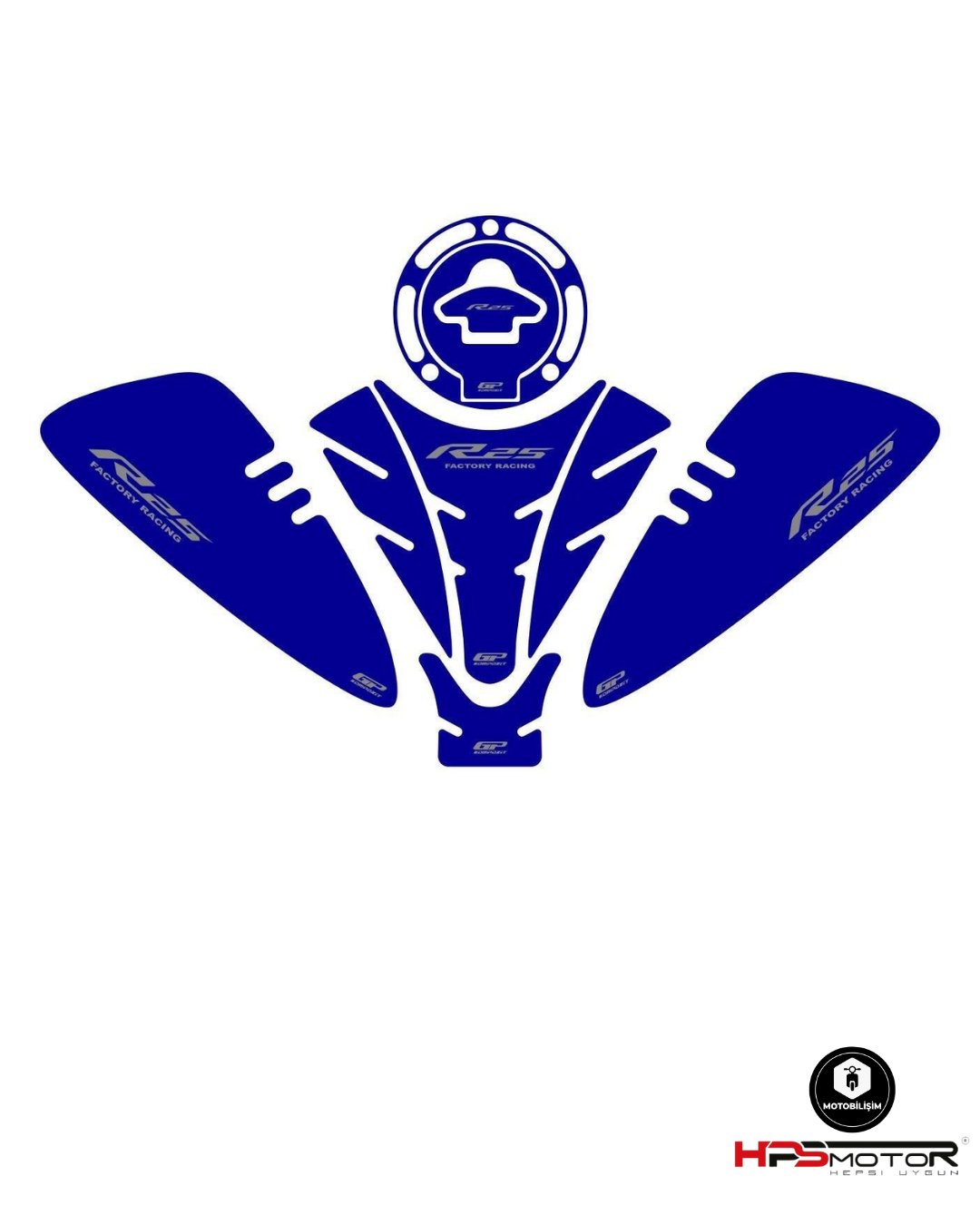 GP Kompozit Yamaha R25 2019-2024 Uyumlu Tank Pad Seti Mavi
