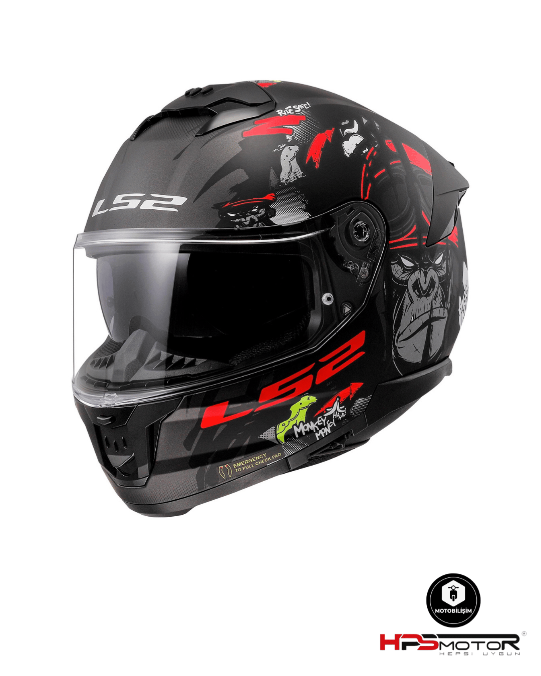 LS2 Stream 2 Angry Monkey Kapalı Kask