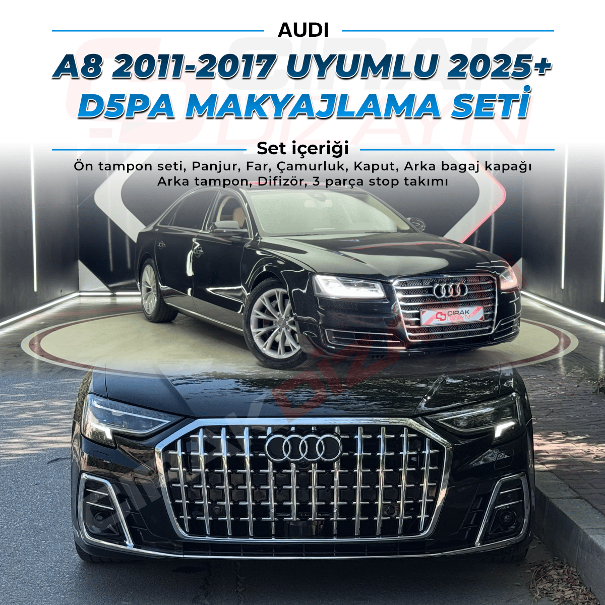 AudiAudi A8 D4 Kasa Uyumlu 2025+ D5PA Makyajlama SetiA8