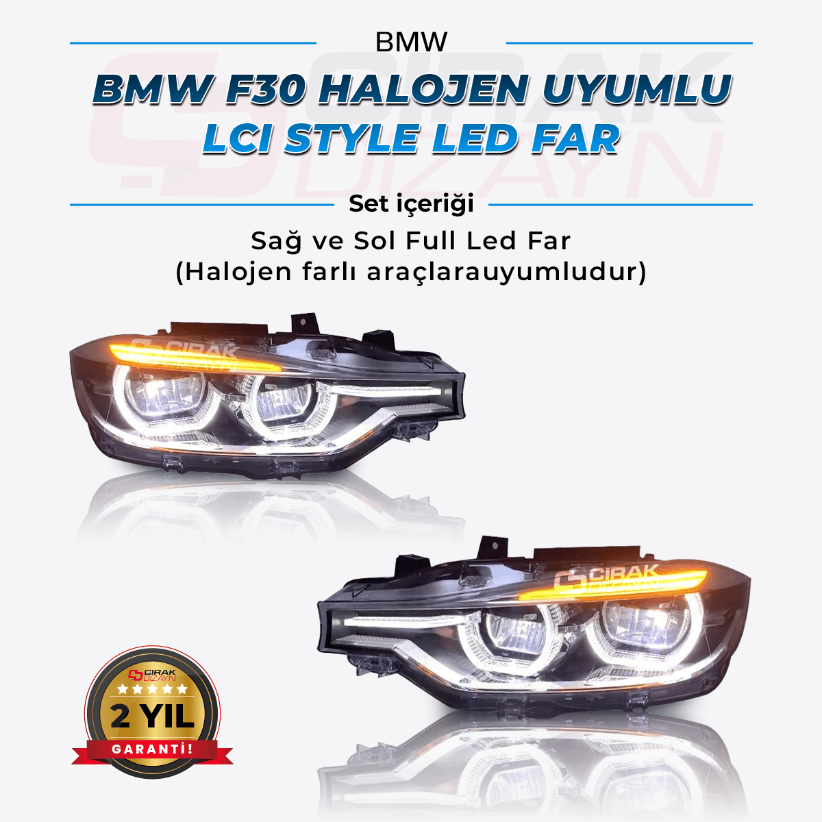 BMWBMW F30 Uyumlu LCI Led Far F30