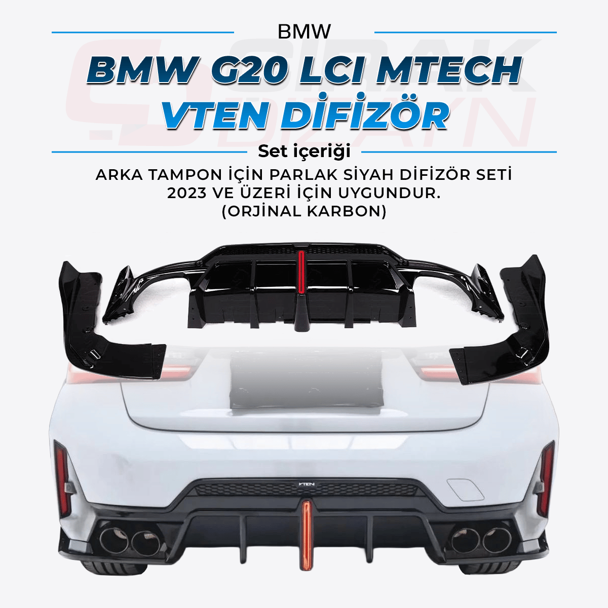 BMWBMW G20 LCI MTech VTEN LED'li Arka DifizörG20