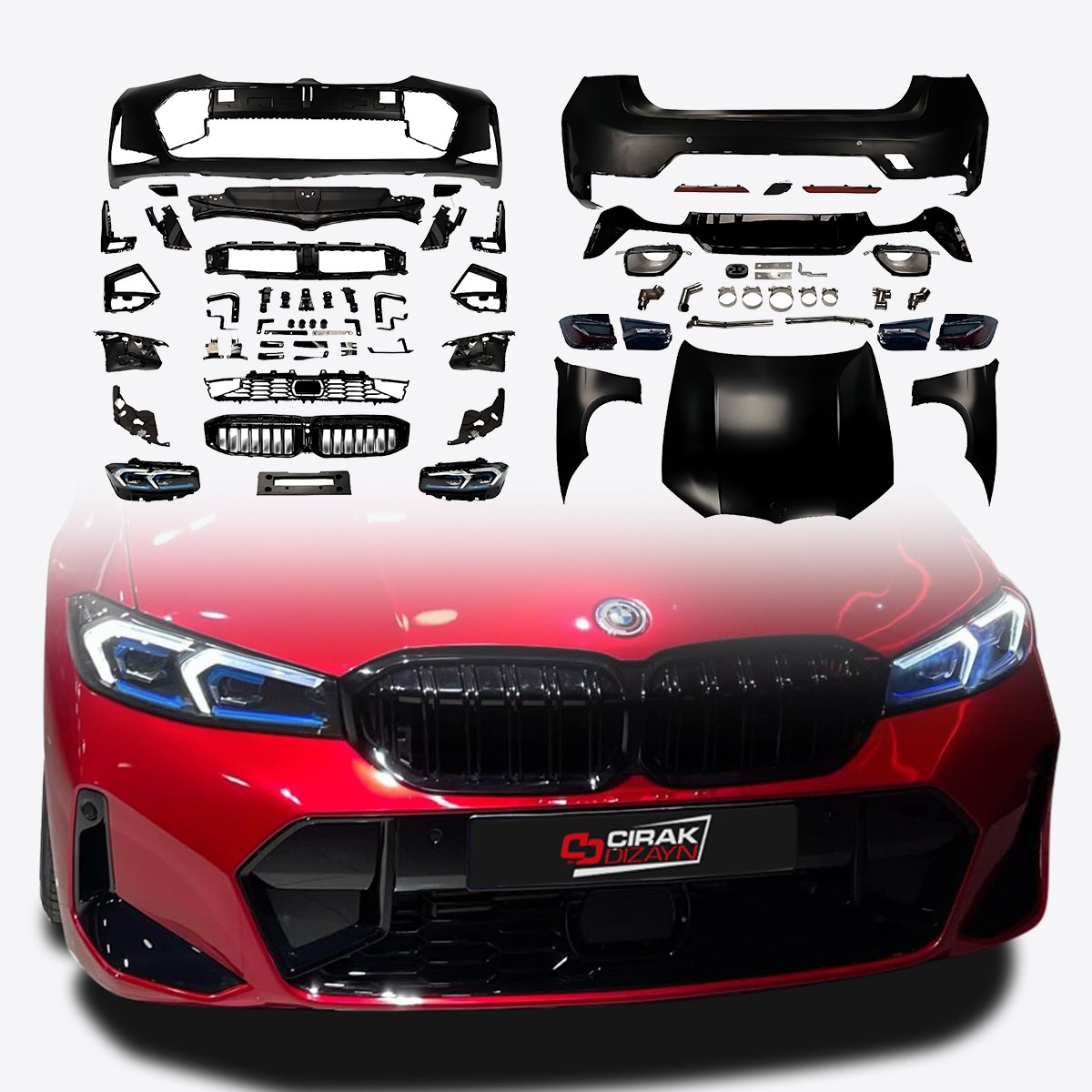 BMW 3 Serisi F30 Uyumlu 2022+ Yükseltme G20 Facelift Bodykit