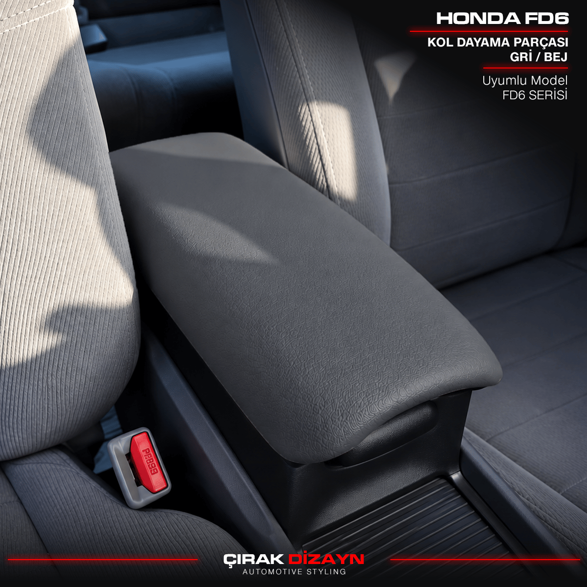 HondaHonda Civic FD6 Uyumlu Kol Dayama Kolçak Gri / Bejİç Aksesuar
