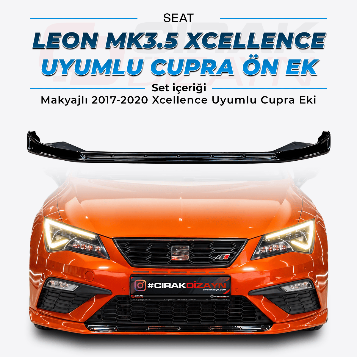SeatSeat Leon MK3.5 Xcellence 2017-2020 Uyumlu Cupra Ön Lip EkiLeon Tampon ekleri