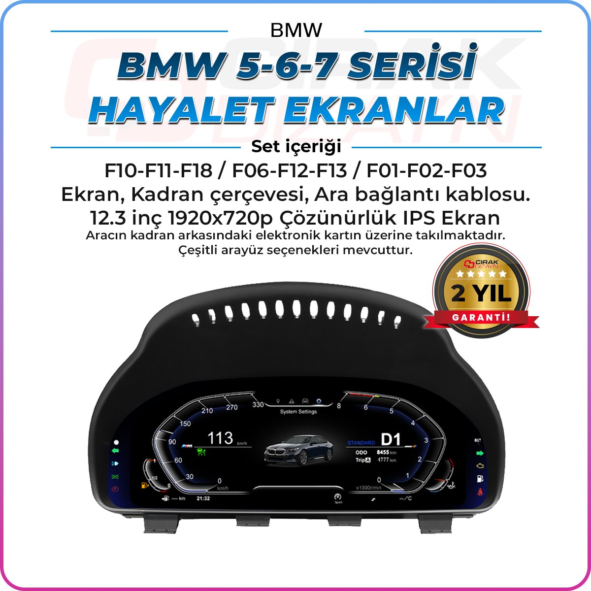VolkswagenBMW 5/6/7 Serisi Uyumlu Hayalet Ekran F10-F11-F18 / F06-F12-F13 / F01-F02-F03İç Aksesuar