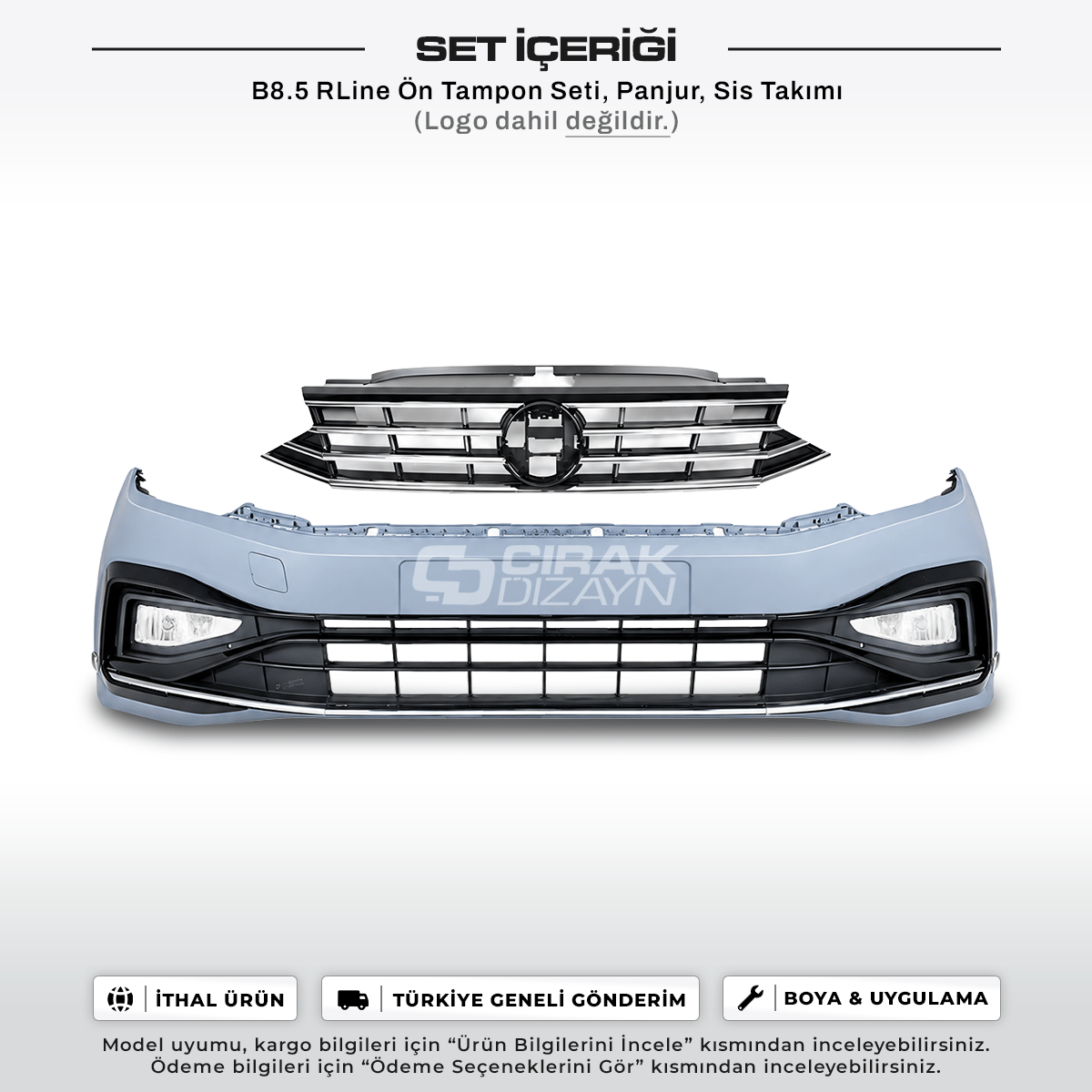 VolkswagenPassat B8 Uyumlu 8.5 Dizayn Ön Tampon SetiPASSAT B8 ve 8.5