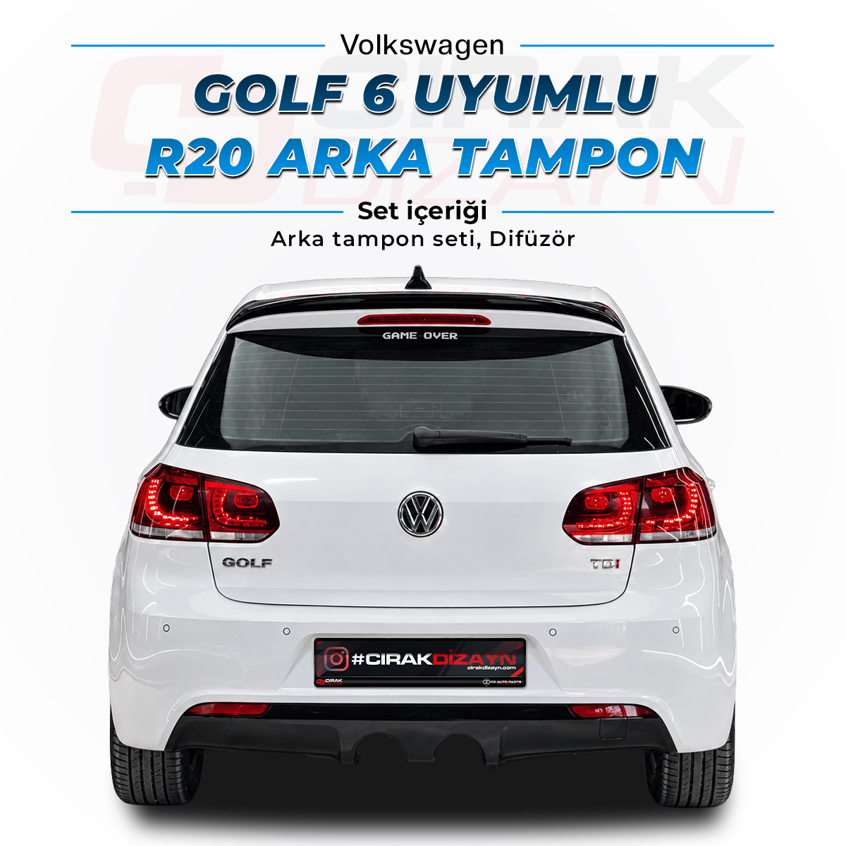 VolkswagenVolkswagen Golf 6 Uyumlu R20 Görünüm Arka Tampon SetiGolf tampon setleri