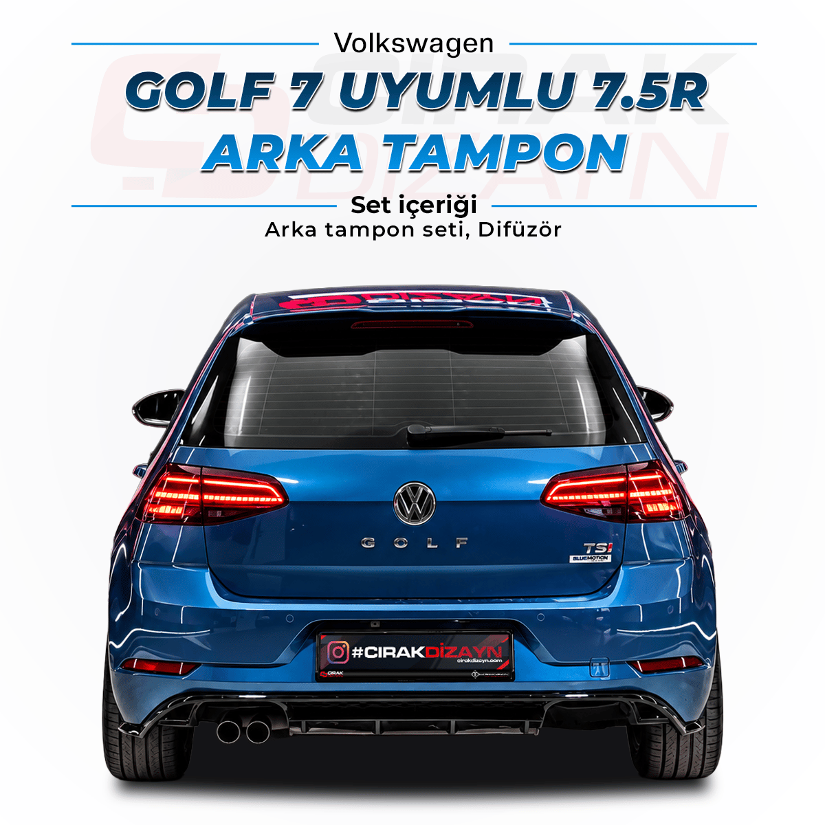VolkswagenVolkswagen Golf 7 Uyumlu 7.5 R Arka Tampon SetiGolf tampon setleri