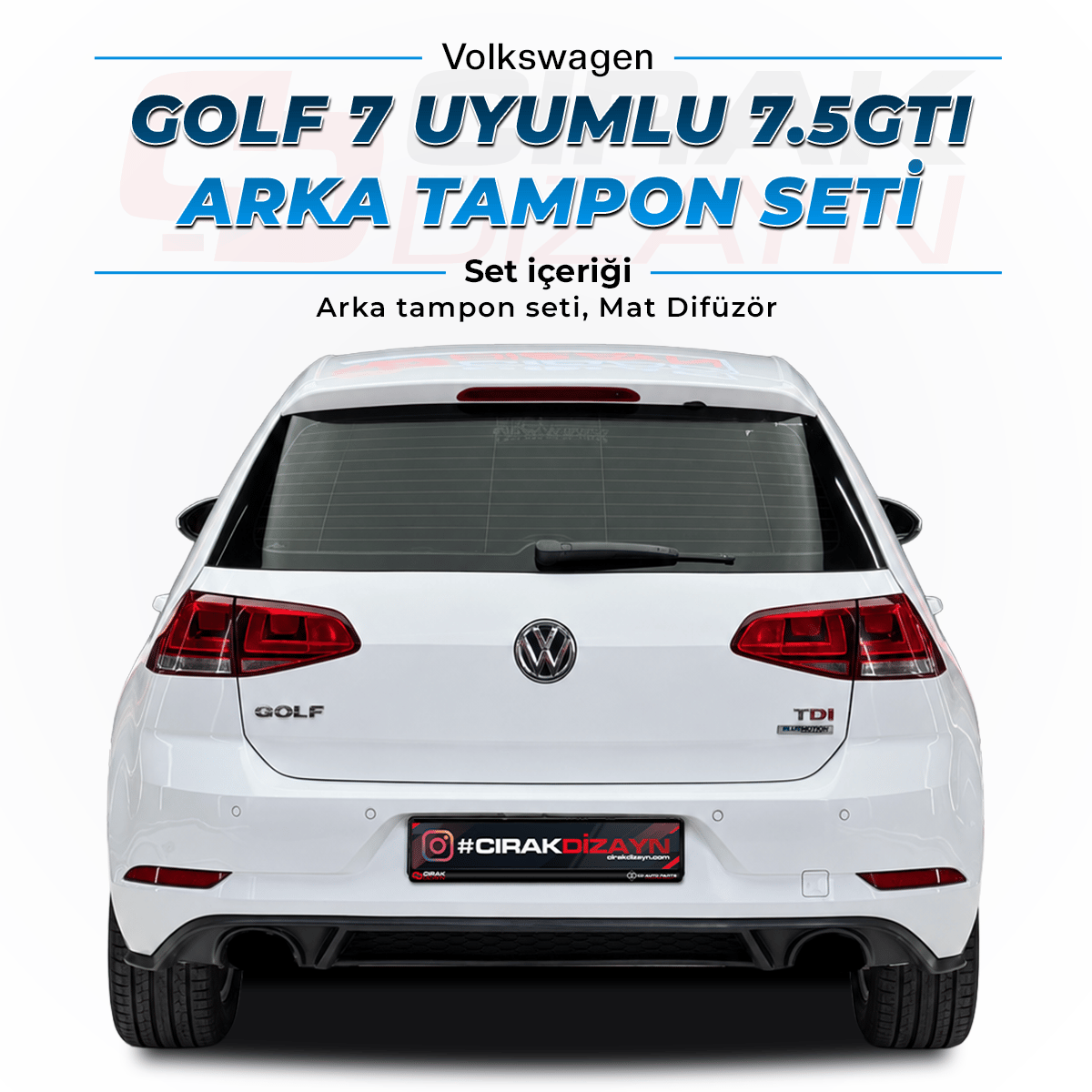 VolkswagenVolkswagen Golf 7 Uyumlu 7.5 GTI Arka Tampon SetiGolf tampon setleri