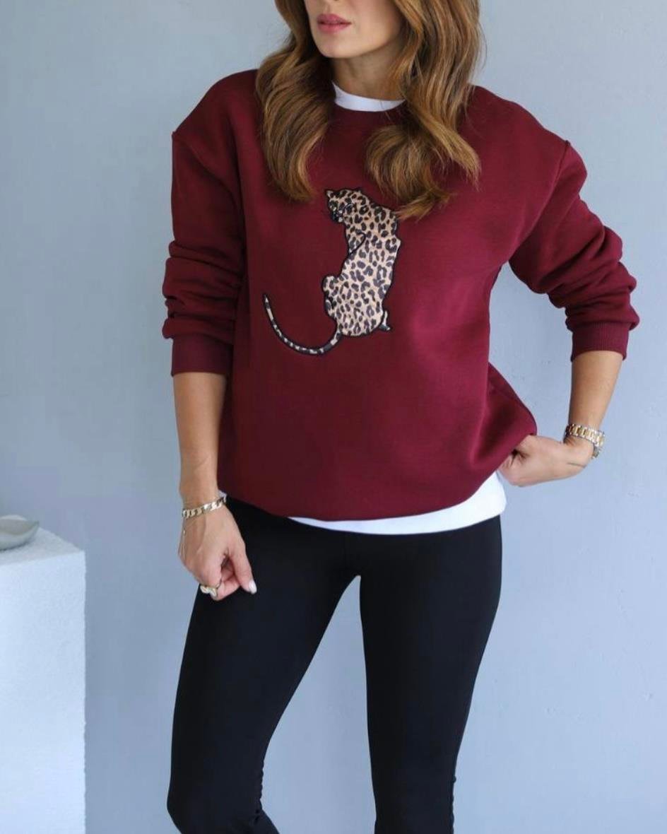LEOPAR DETAYLI SWEAT
