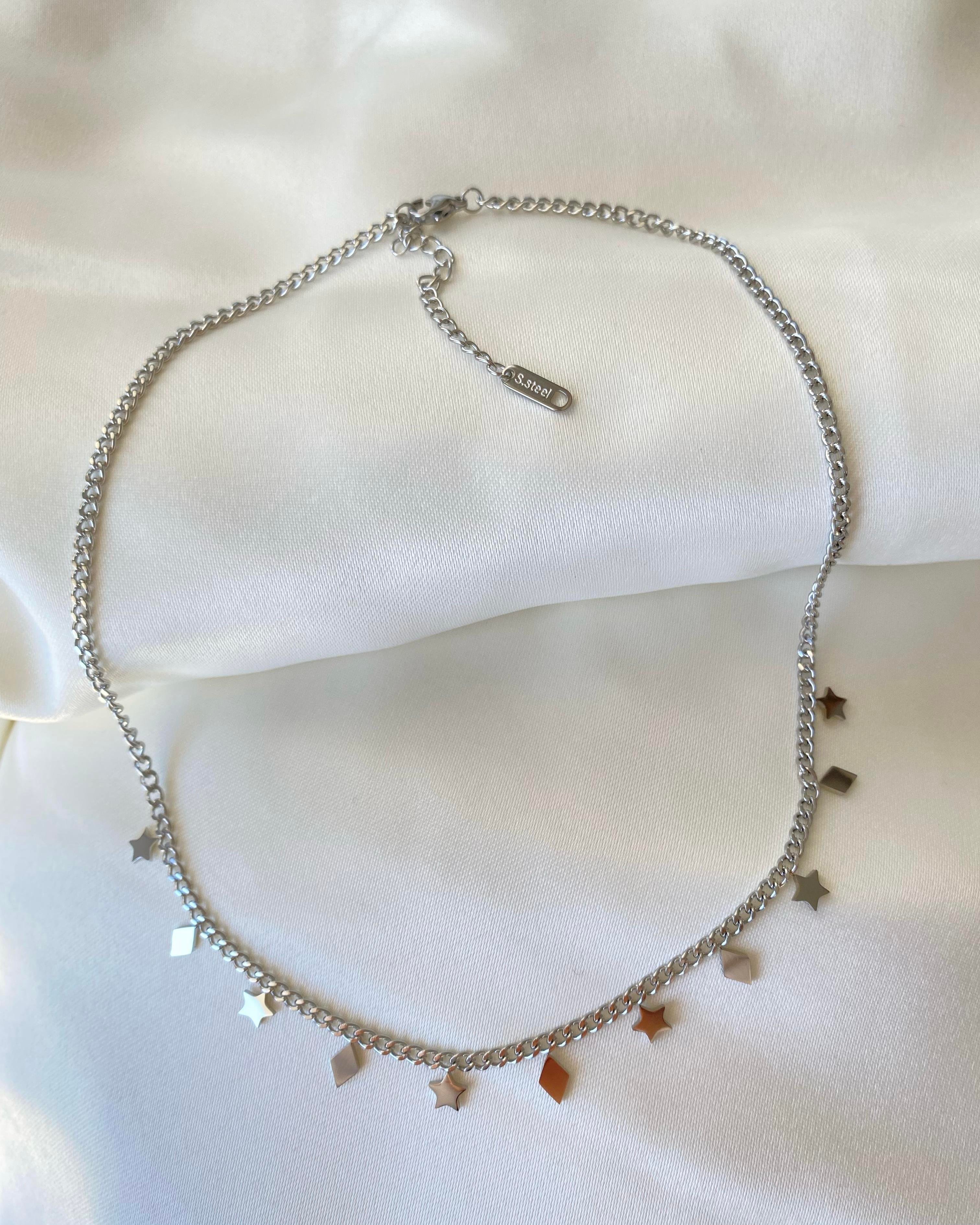 Silver Çoklu Yıldız Kolye (Çelik)