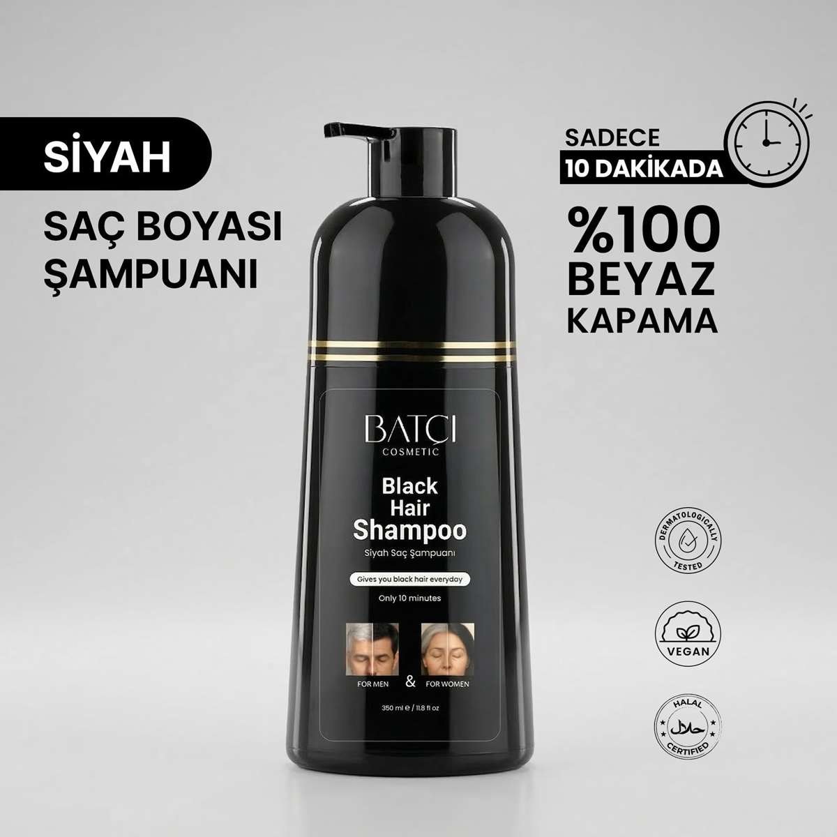 Batçı Saç Boya Şampuanı Siyah 350 ml