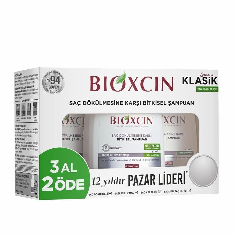 Bioxcin Genesis Yağlı Saçlar için Şampuan 3 x 300 ml