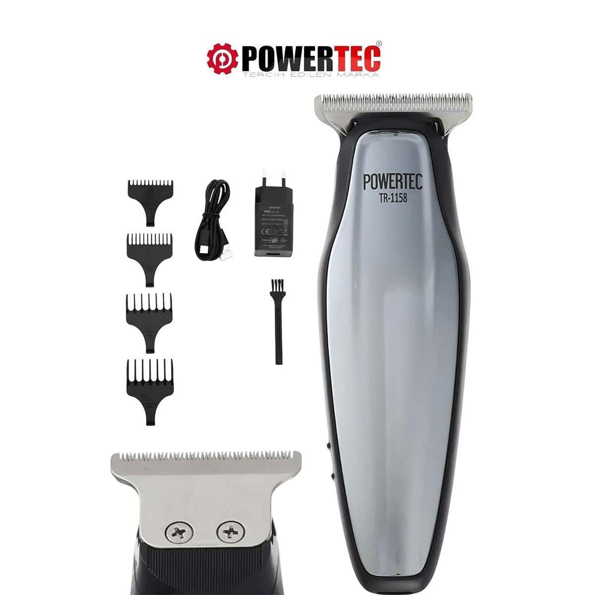 Powertec Ense Sakal Çizim Tıraş Makinesi T Bıçak Tr 1158