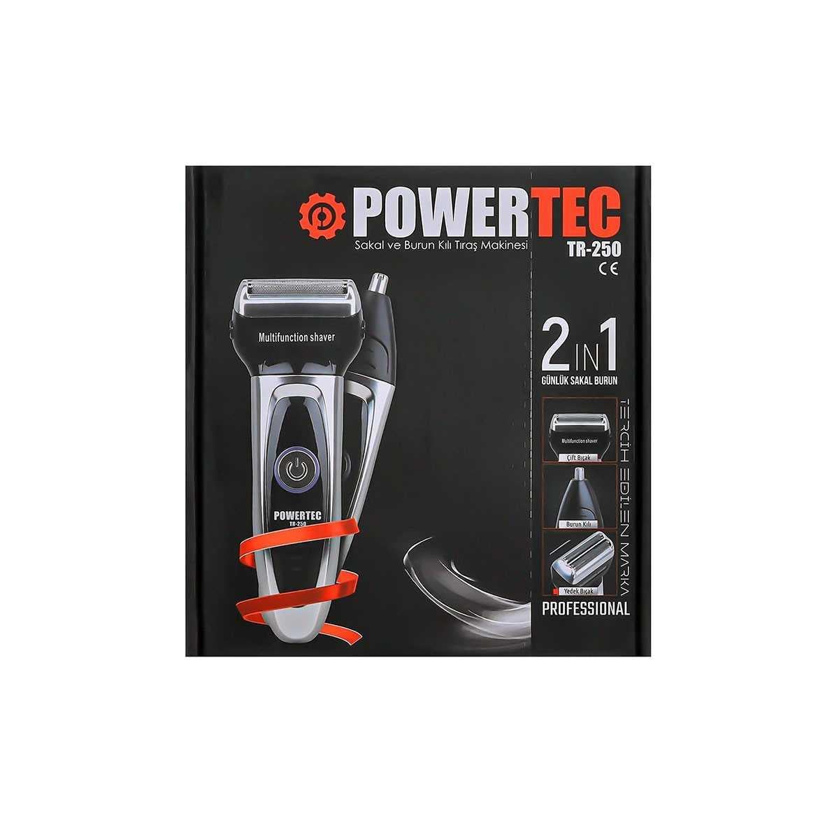Powertec Sarjlı Sakal ve Burun Kılı Traş Makinası Tr 250