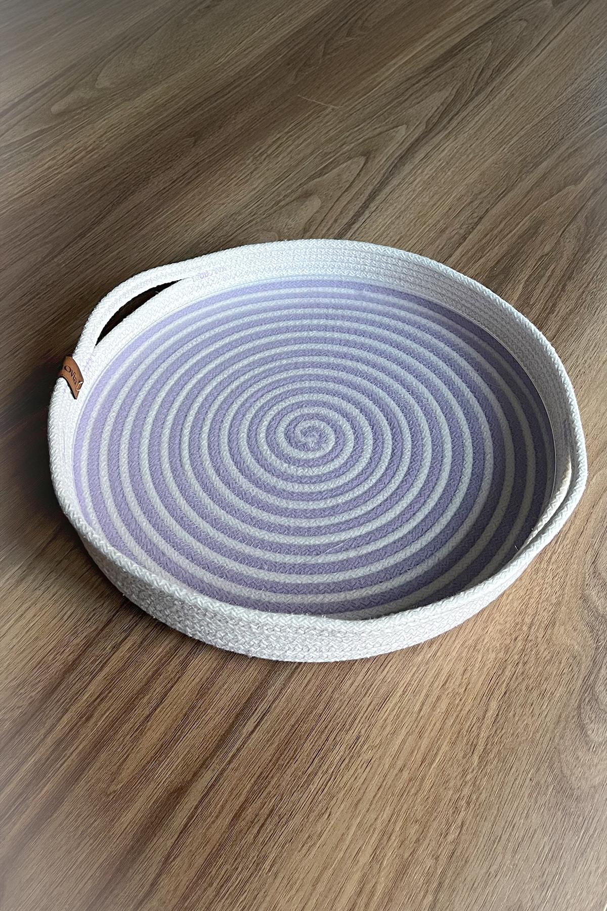 Monovia 33 cm Çok Amaçlı Tepsi Lila&Ekru
