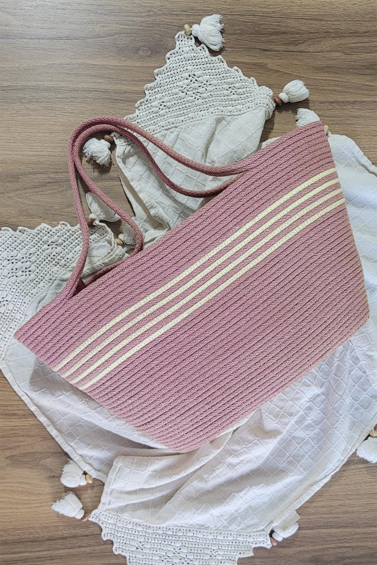Monovia Plaj Çantası Pembe Rengi