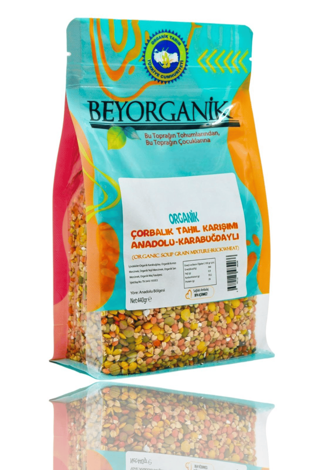 Beyorganik Organik Çorbalık Tahıl Karışımı Anadolu Karabuğdaylı 440 gr 