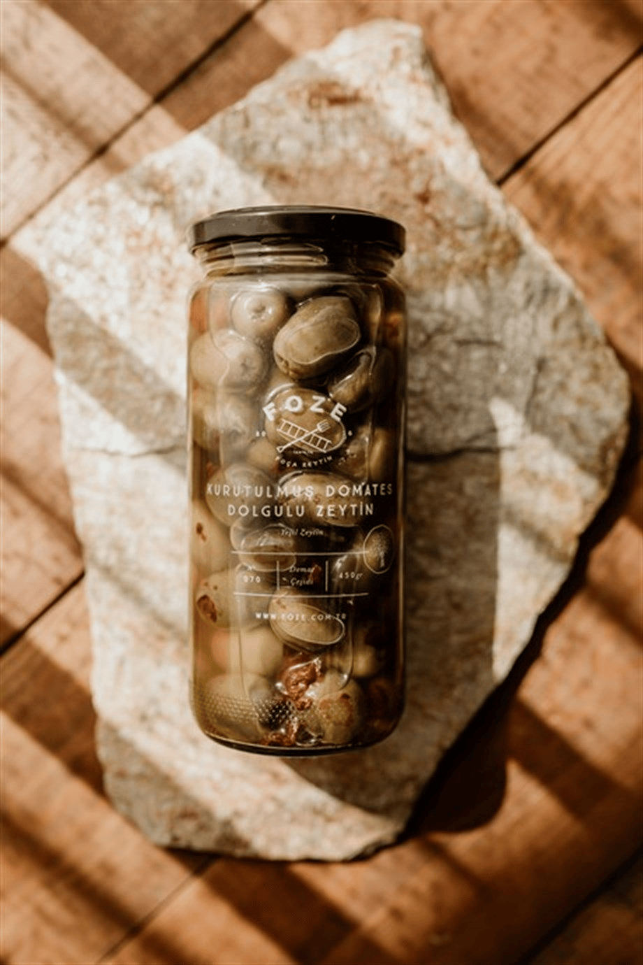 Foze Kurutulmuş Domates Dolgulu Yeşil Zeytin 450 gr