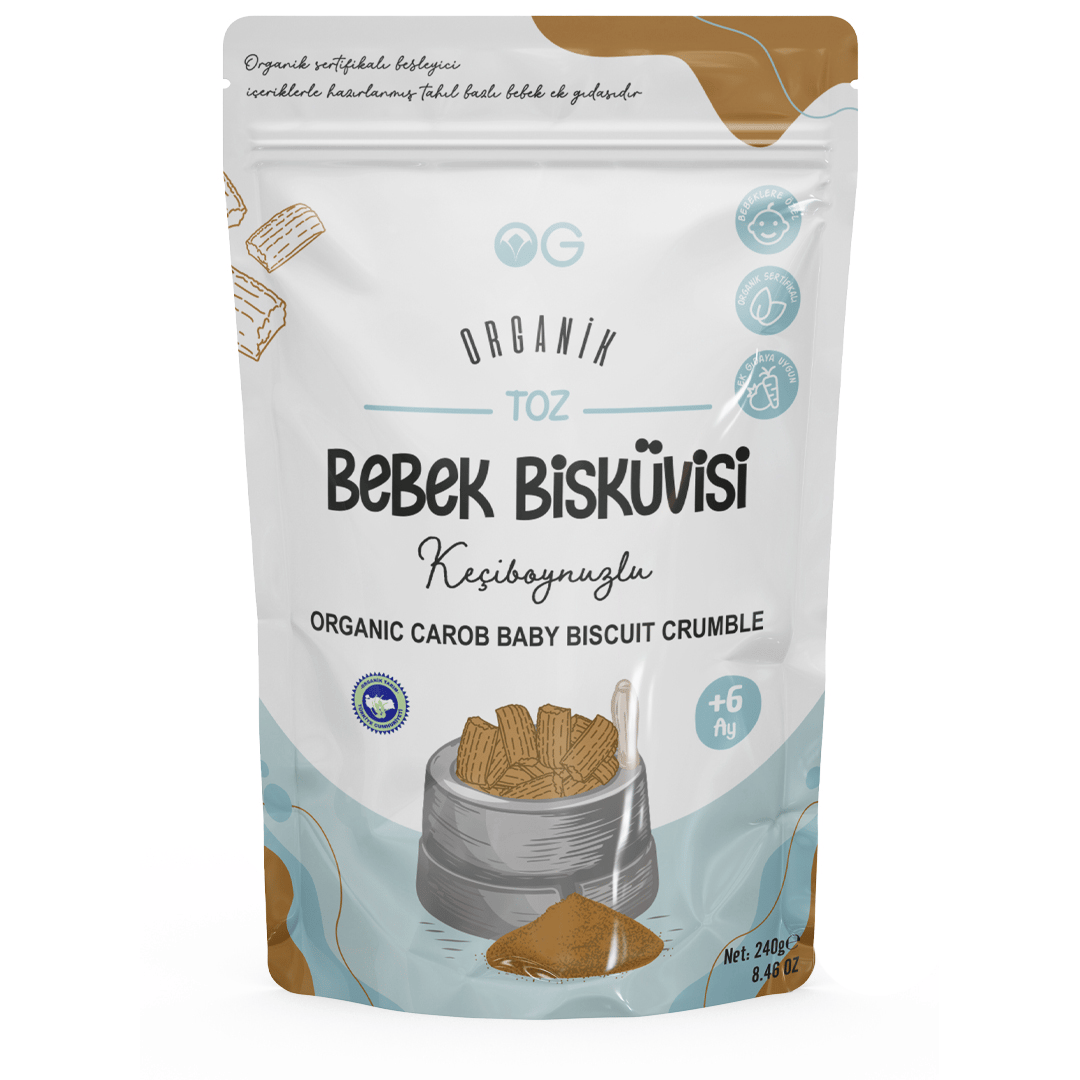 OG Natural Organik Keçiboynuzlu Toz Bebek Bisküvisi 240 gr +6 Ay