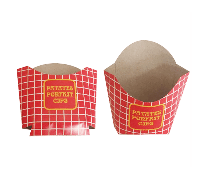 Patates Cips Kutusu 9×9×4 cm | Tek Kullanımlık Karton