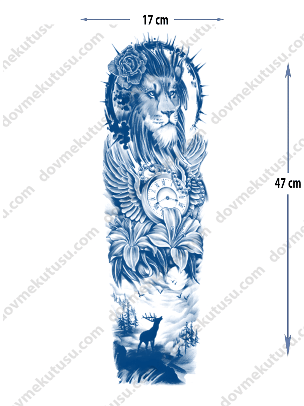 aslan ve geyik figür yarı kalıcı Kol Kaplamalı Dövme