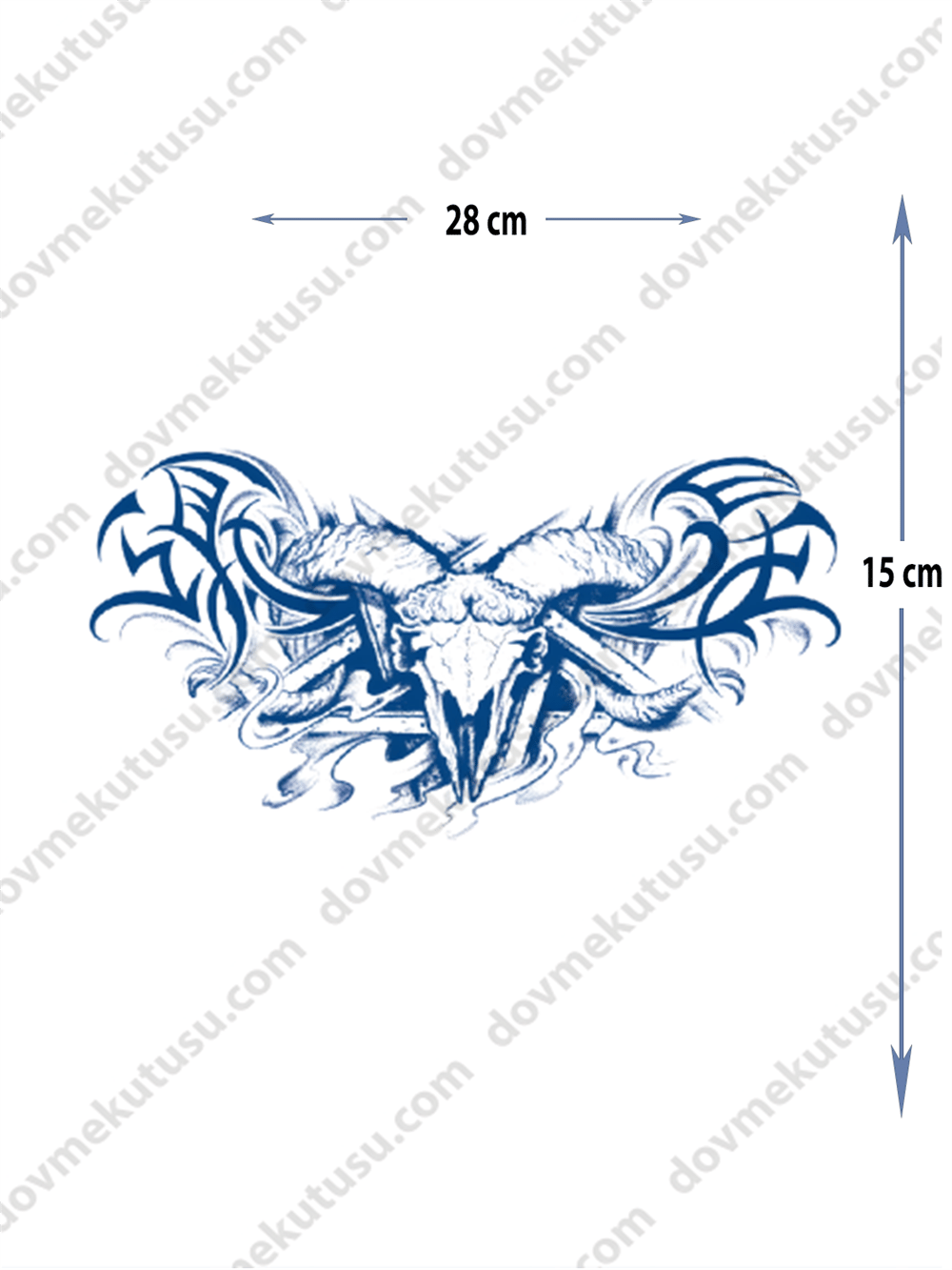 boynuz figürlü yarı kalıcı Gögüs Dövme 