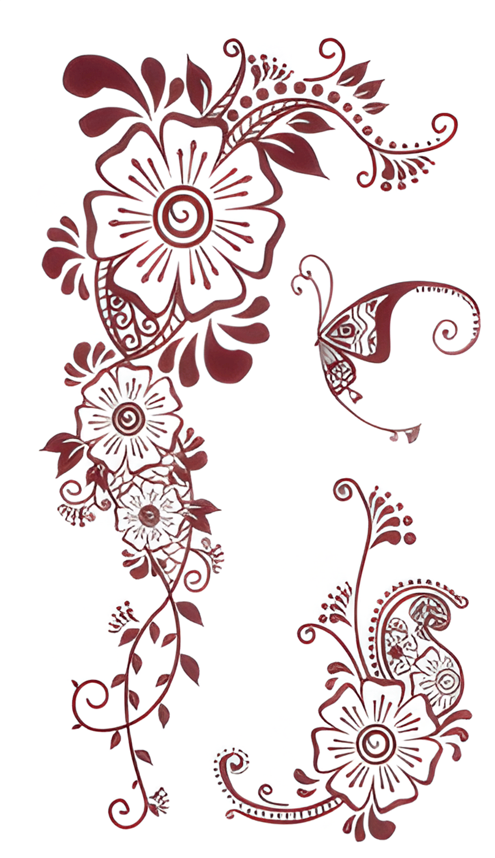 Çiçek kelebek Geçici Dövme 