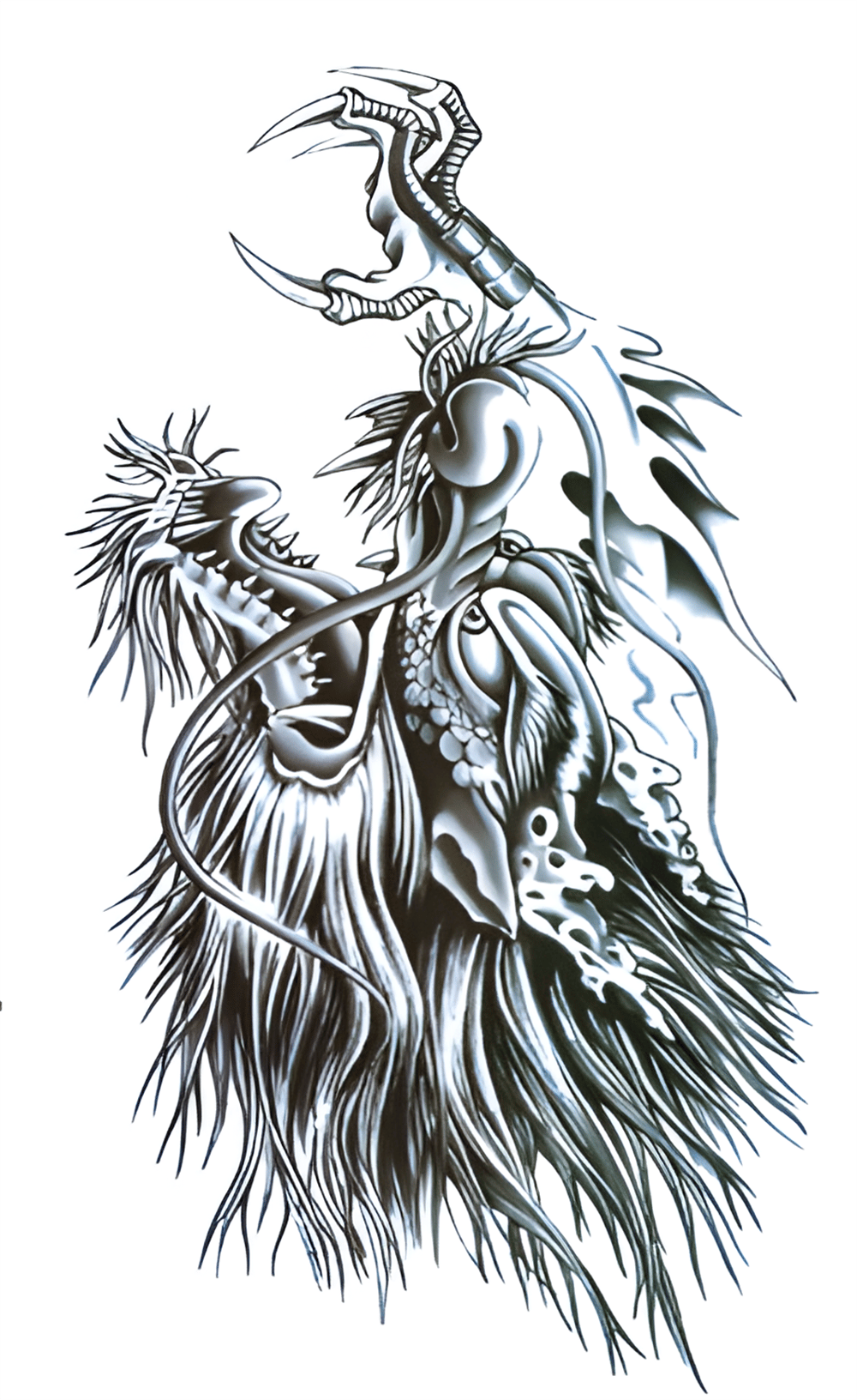 Çift ejderha savaş Geçici Dövme