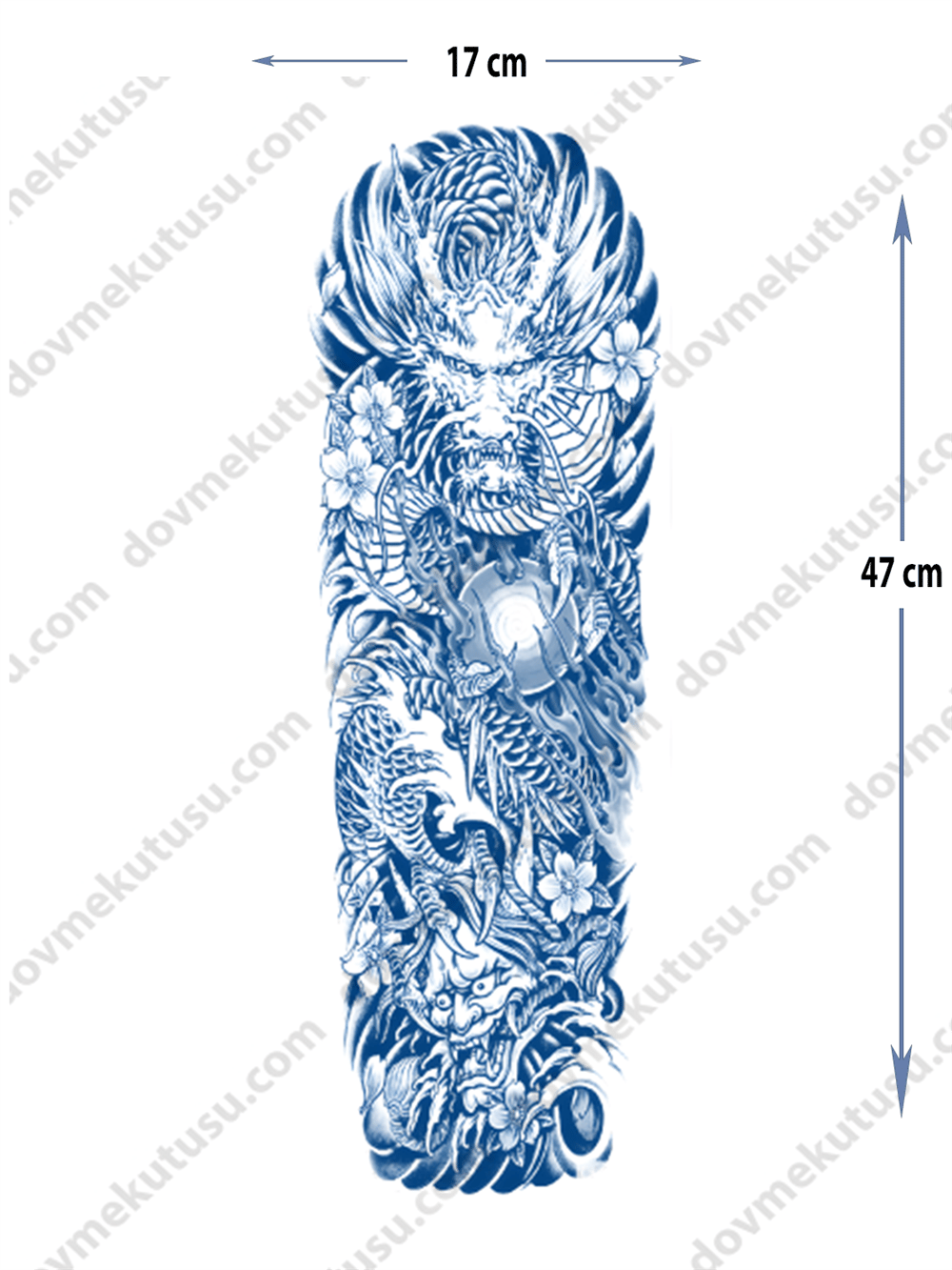efderha ve kiraz çiçeği figürlü yarı kalıcı Kol Kaplamalı Dövme 