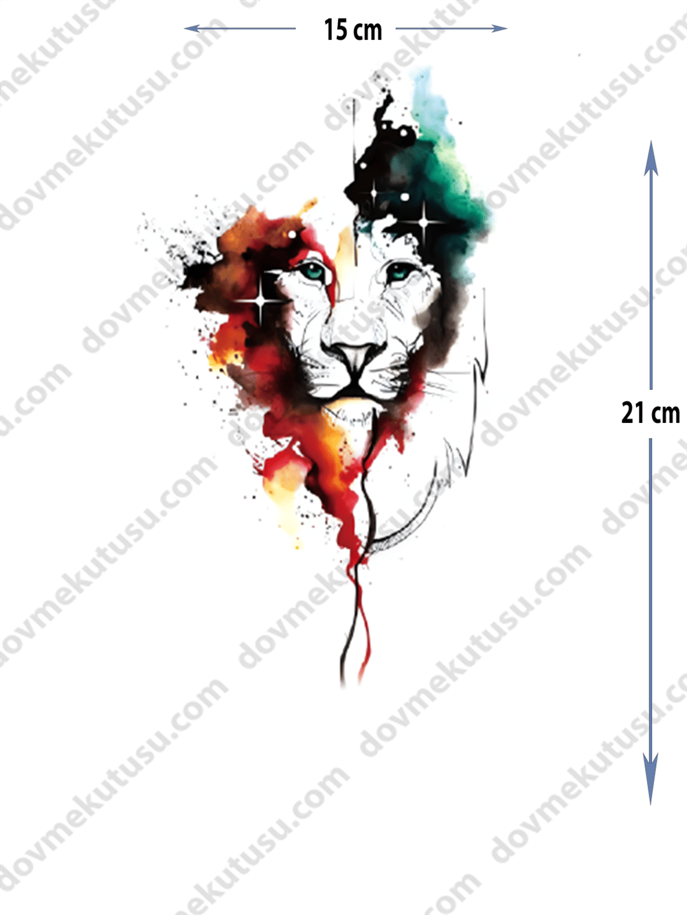 Geçici Dövme | Aslan Yüzü Tasarımı – Cesaretin ve Özgürlüğün İfadesi
