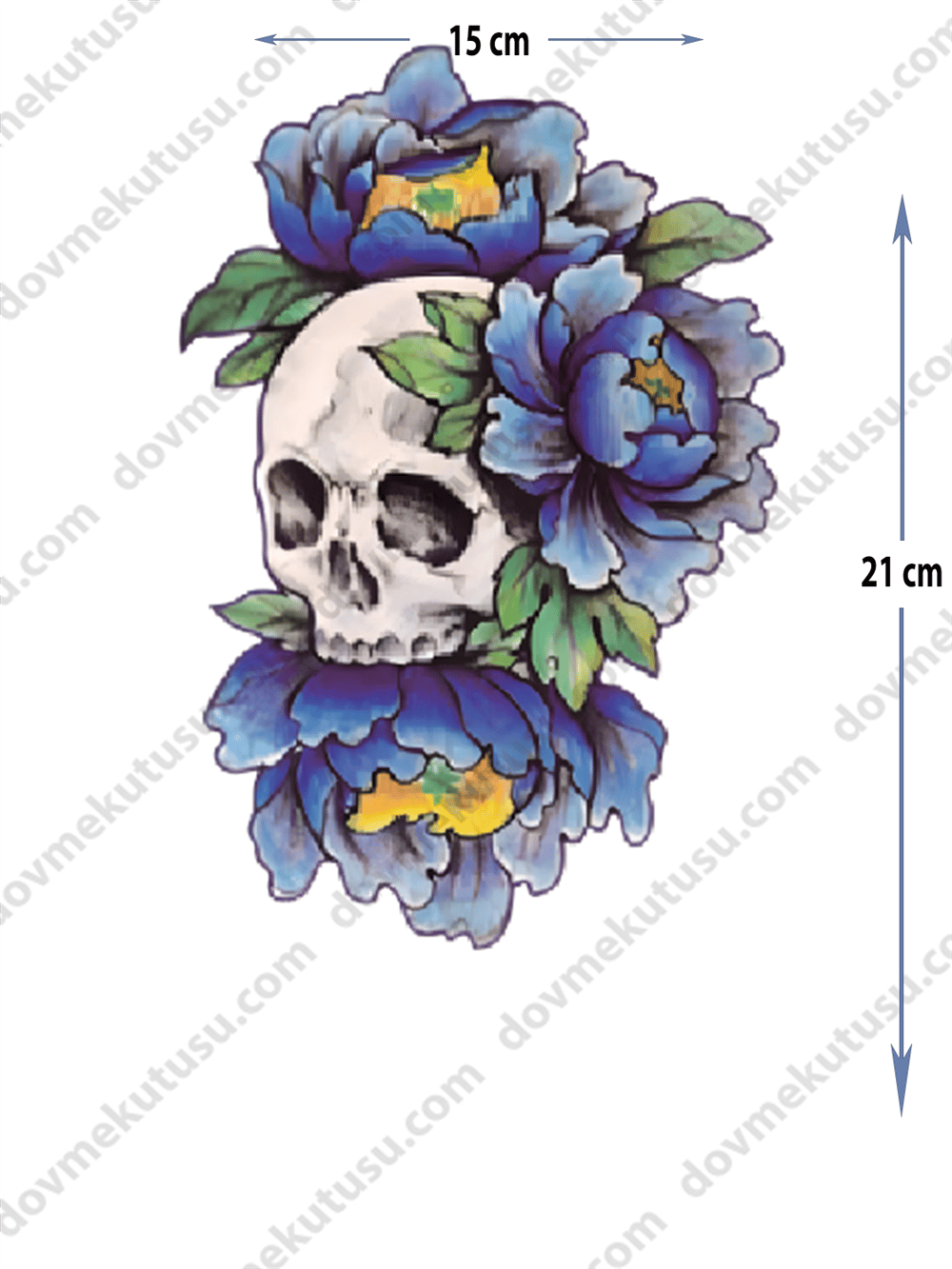 Geçici Dövme | Dinozor ve Çiçek Tasarımı – Zamanın ve Doğanın Güçlü Buluşması