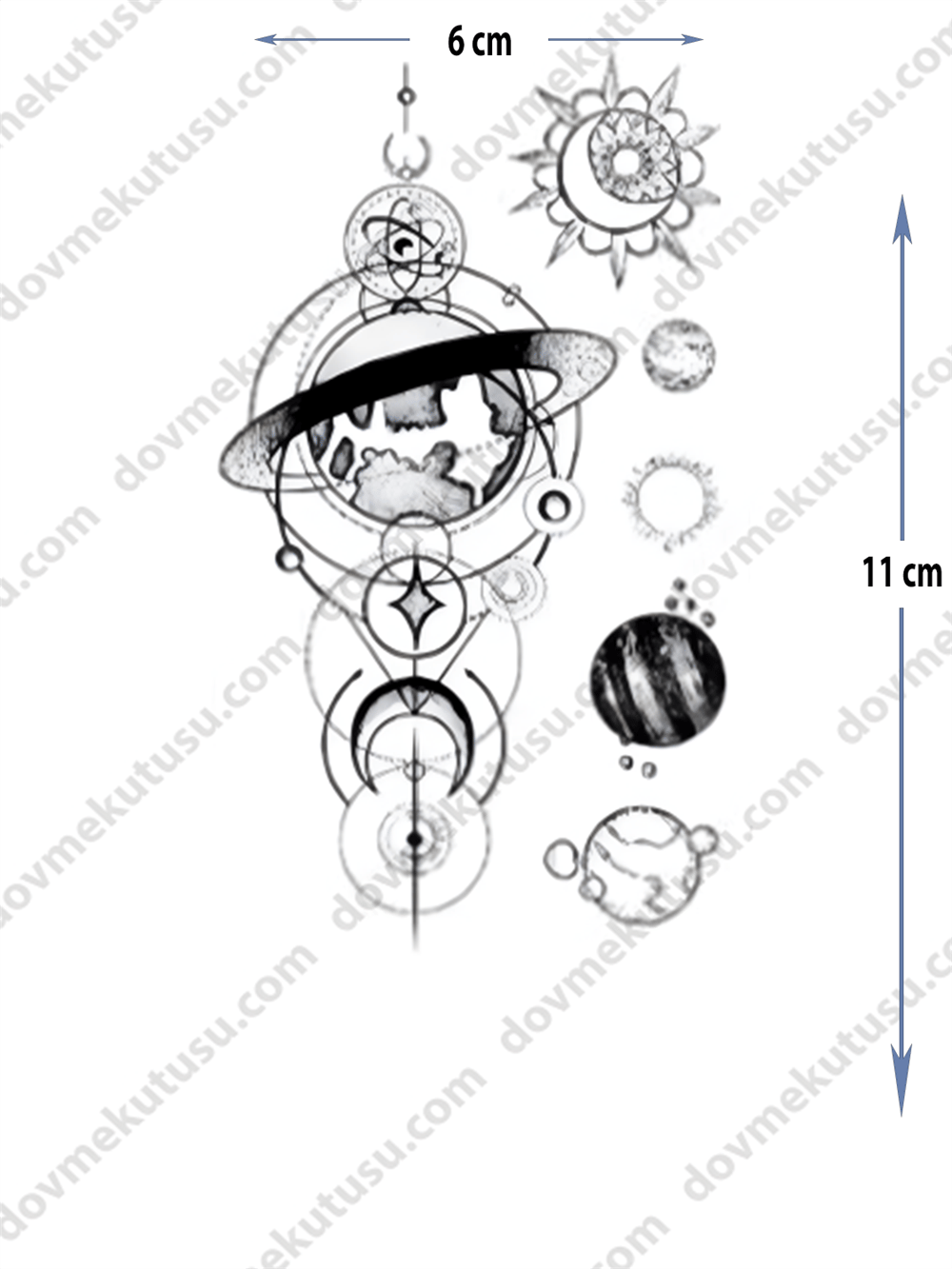 Geçici Dövme | Dünya, Gezegen ve Galaksi – Evrenin Sırlarını Teninde Taşı