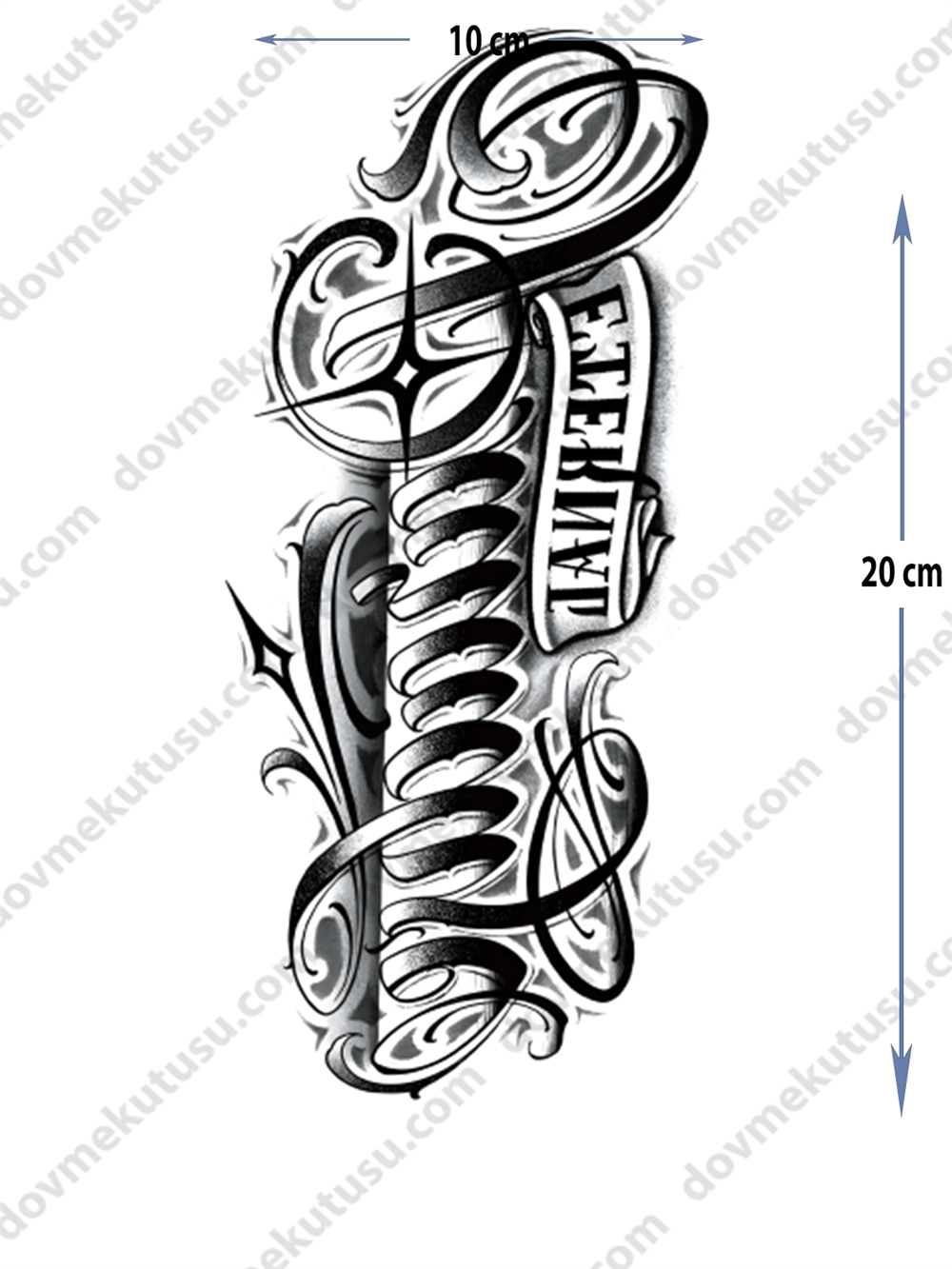 Geçici Dövme- gotik el yazılı mürekkep dövmesi 