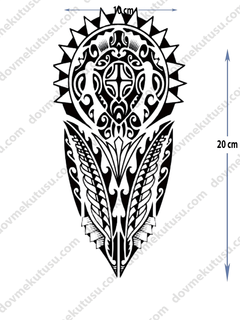 Geçici Dövme – Güneş ve Yaprak 3D Motifi ile Işık, Doğa ve Yenilenmenin Sembolü!
