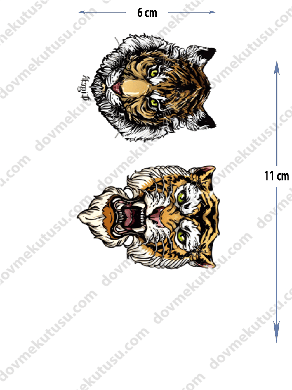 Geçici Dövme | İki Adet Kaplan: Güç ve Cesaretin Simgesi