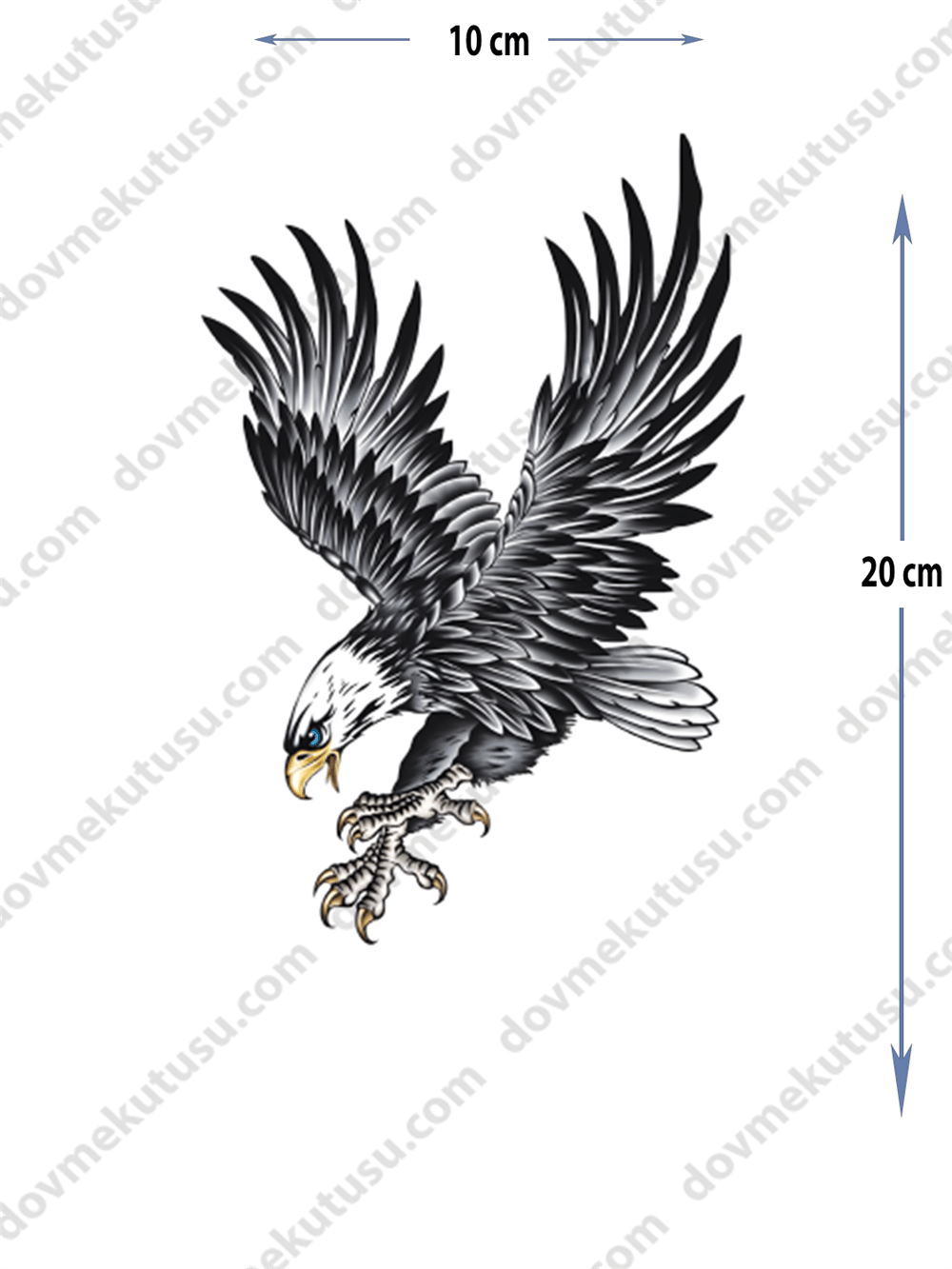 Geçici Dövme – Kartal 3D Motifi ile Güç, Özgürlük ve Yüksek Hedeflere Ulaşmanın Sembolü!