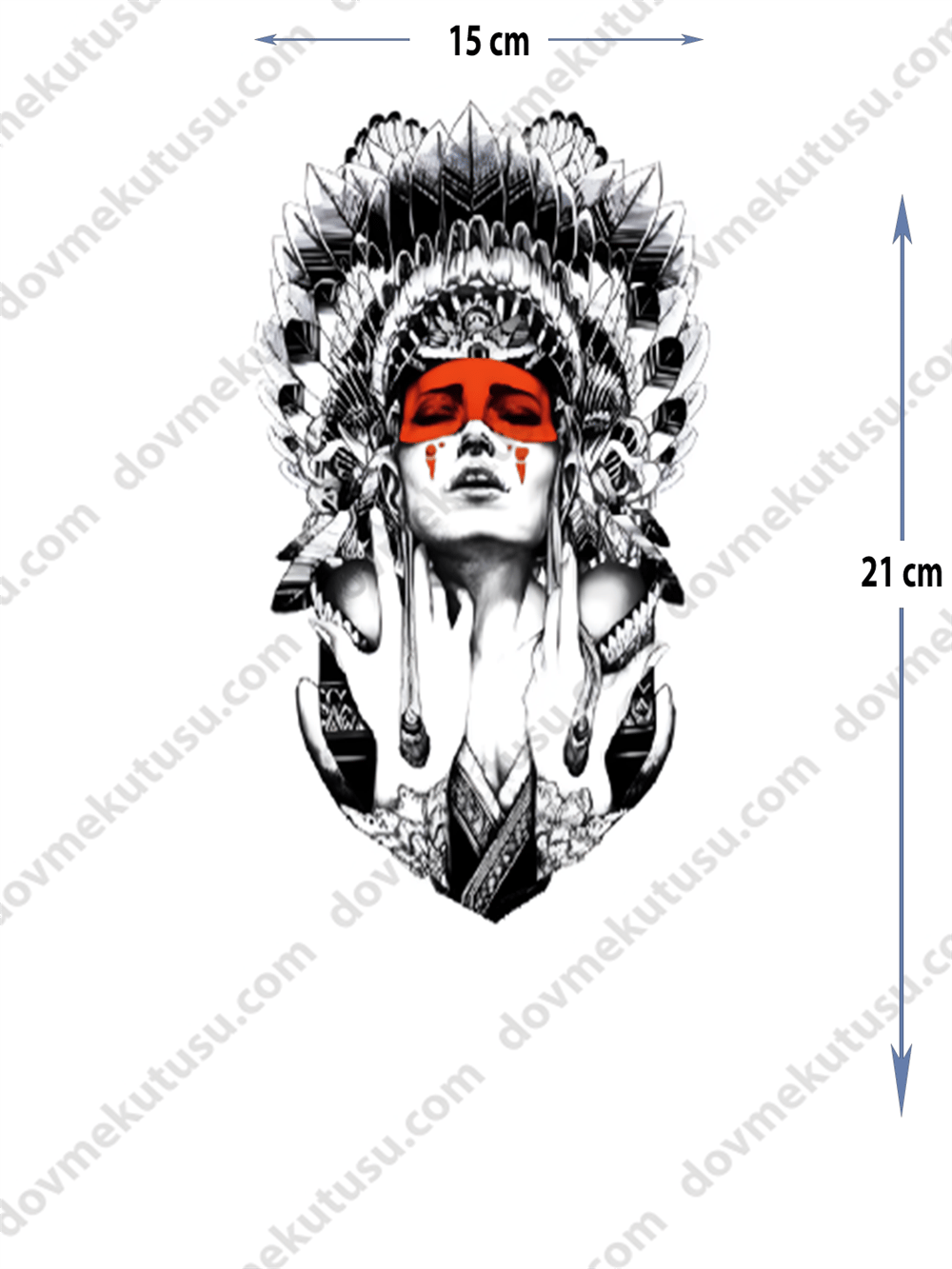 Geçici Dövme | Kızıldereli Başlık ve Feathers Tasarımı – Asalet ve Ruhaniyet