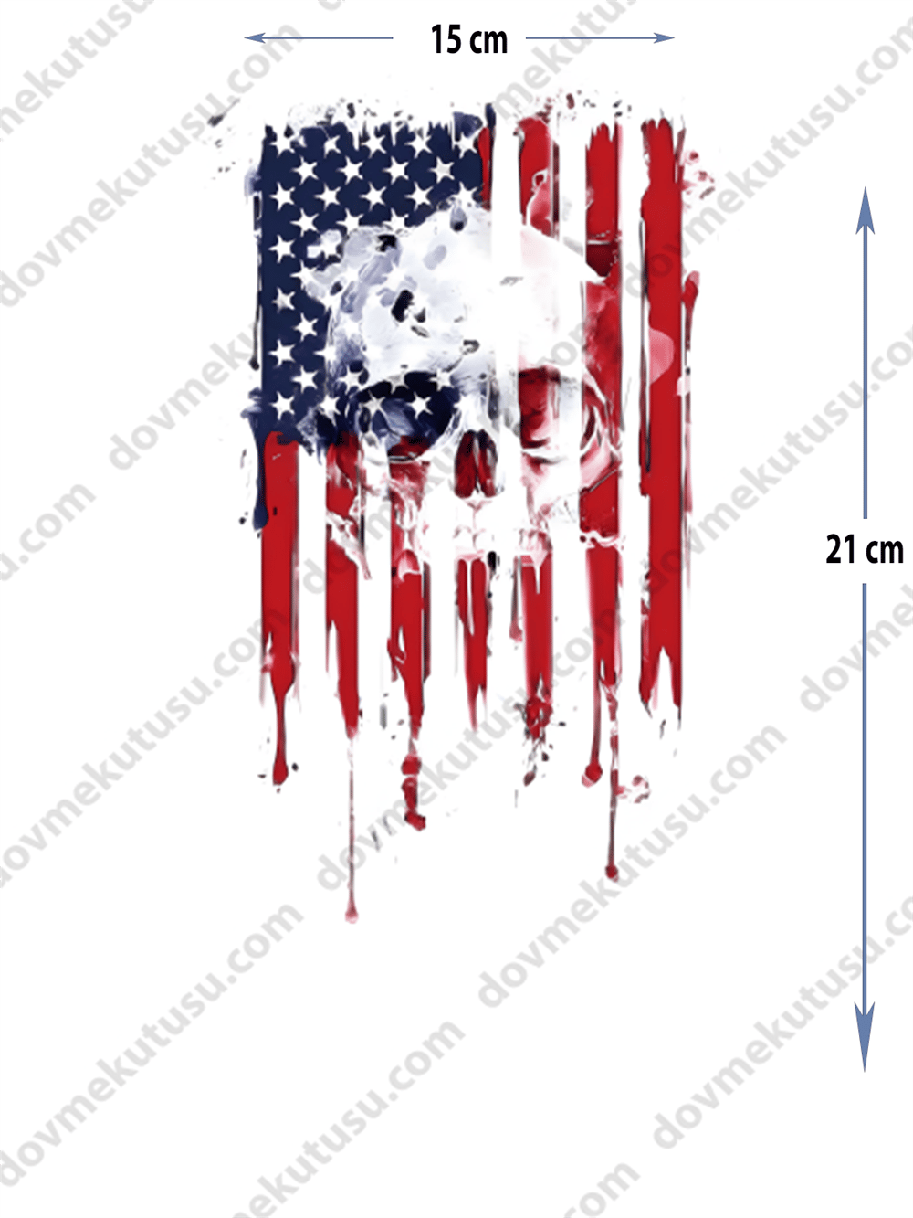 Geçici Dövme | Kuru Kafa ve Bayrak Motifi – Cesaretin ve Bağımsızlığın Simgesi