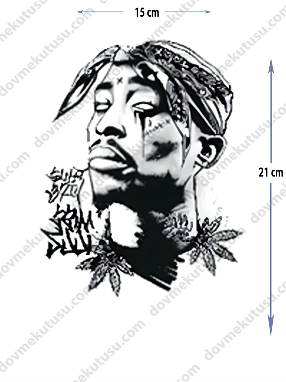 Geçici Dövme | Tupac Shakur Tasarımı – Efsanevi Rapçi ve Aktivistin İfadesi