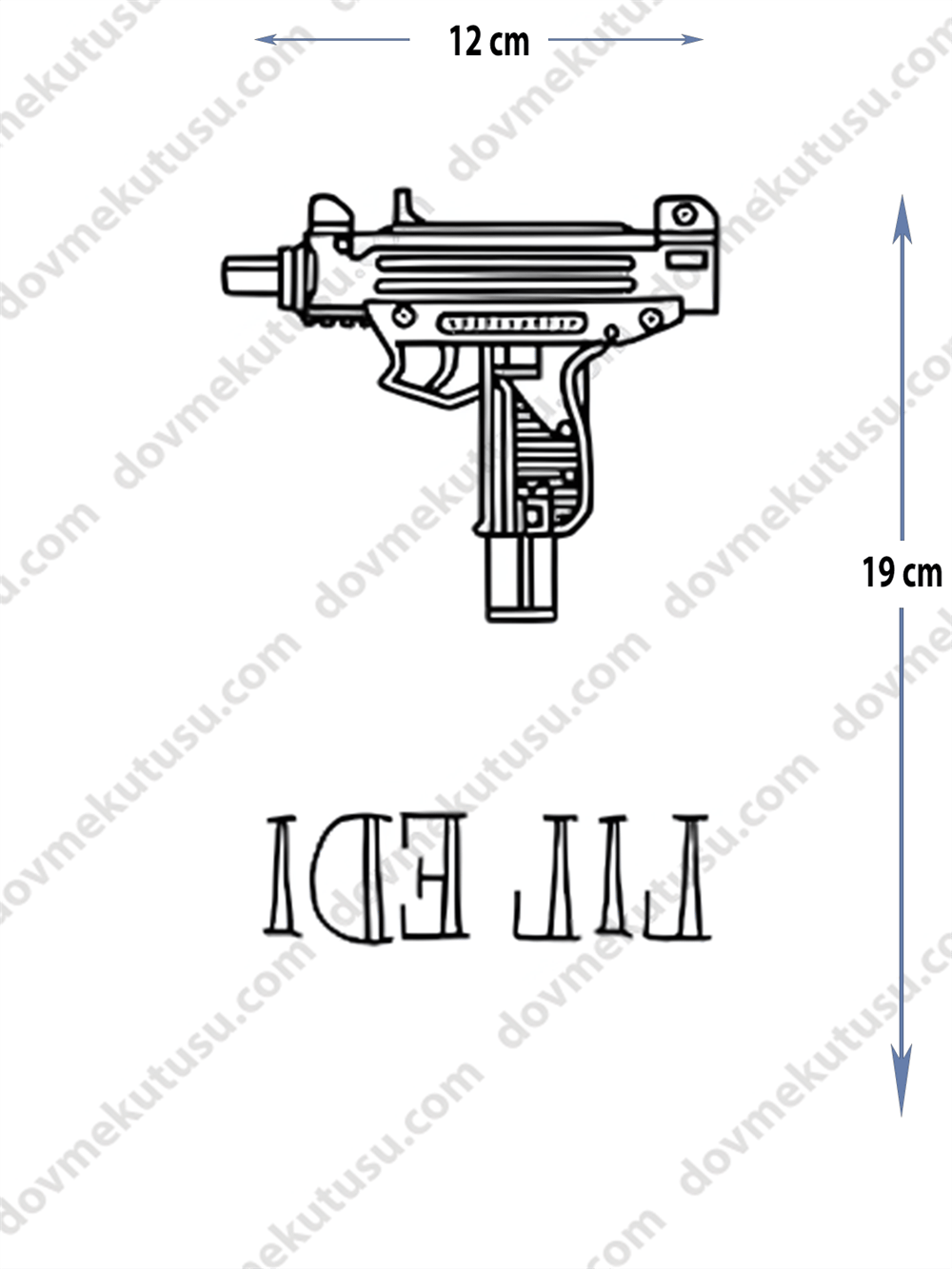 Geçici Dövme | Uzi Silah Tasarımı – Gücün ve Cesaretin Simgesi