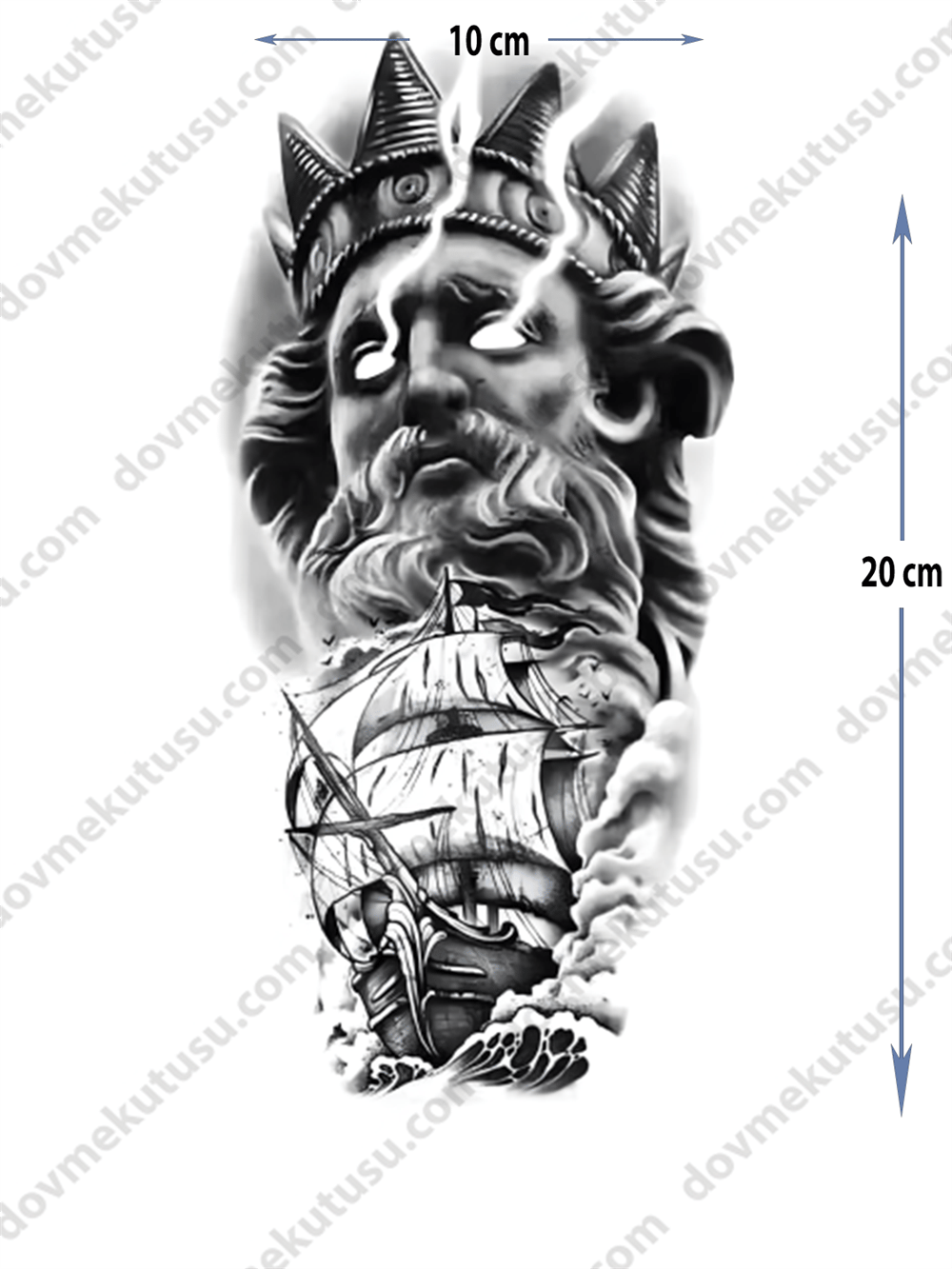 Geçici Dövme – Yelkenli Gemi 3D Motifi ile Özgürlük, Keşif ve Maceranın Sembolü!