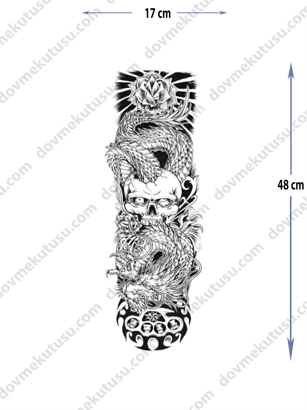 Geçici Kol Kaplama Dövme – Ejderha Figürü ile Güç, Yıkıcılık ve Efsanenin Sembolü!