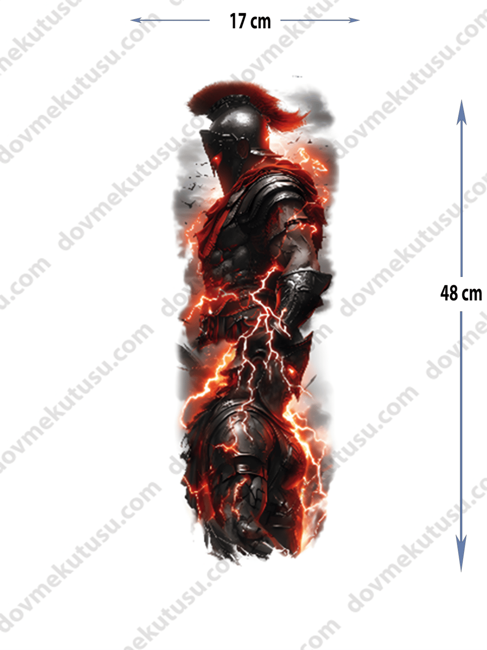 Geçici Kol Kaplama Dövme – Savaşçı Motifi ile Cesaret, Güç ve Kararlılığın Sembolü!