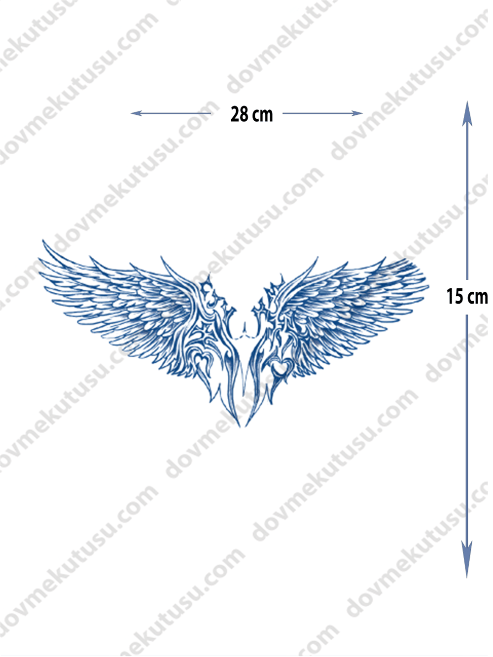 kanat motifli yarı kalıcı Gögüs Dövme 