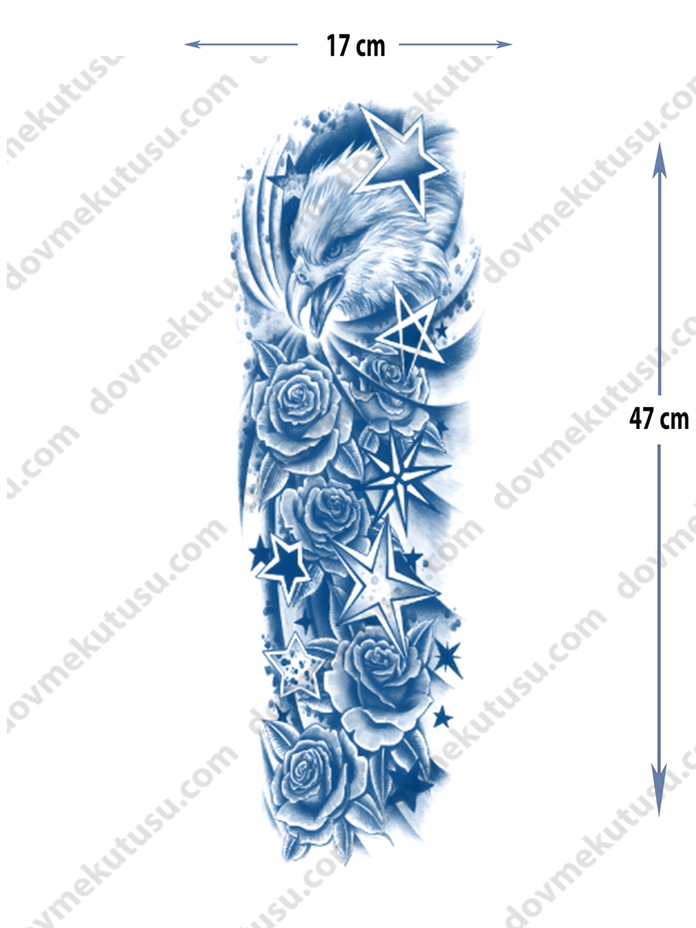 kartal ve yıldız figürlü yarı kalıcı Kol Kaplamalı Dövme 