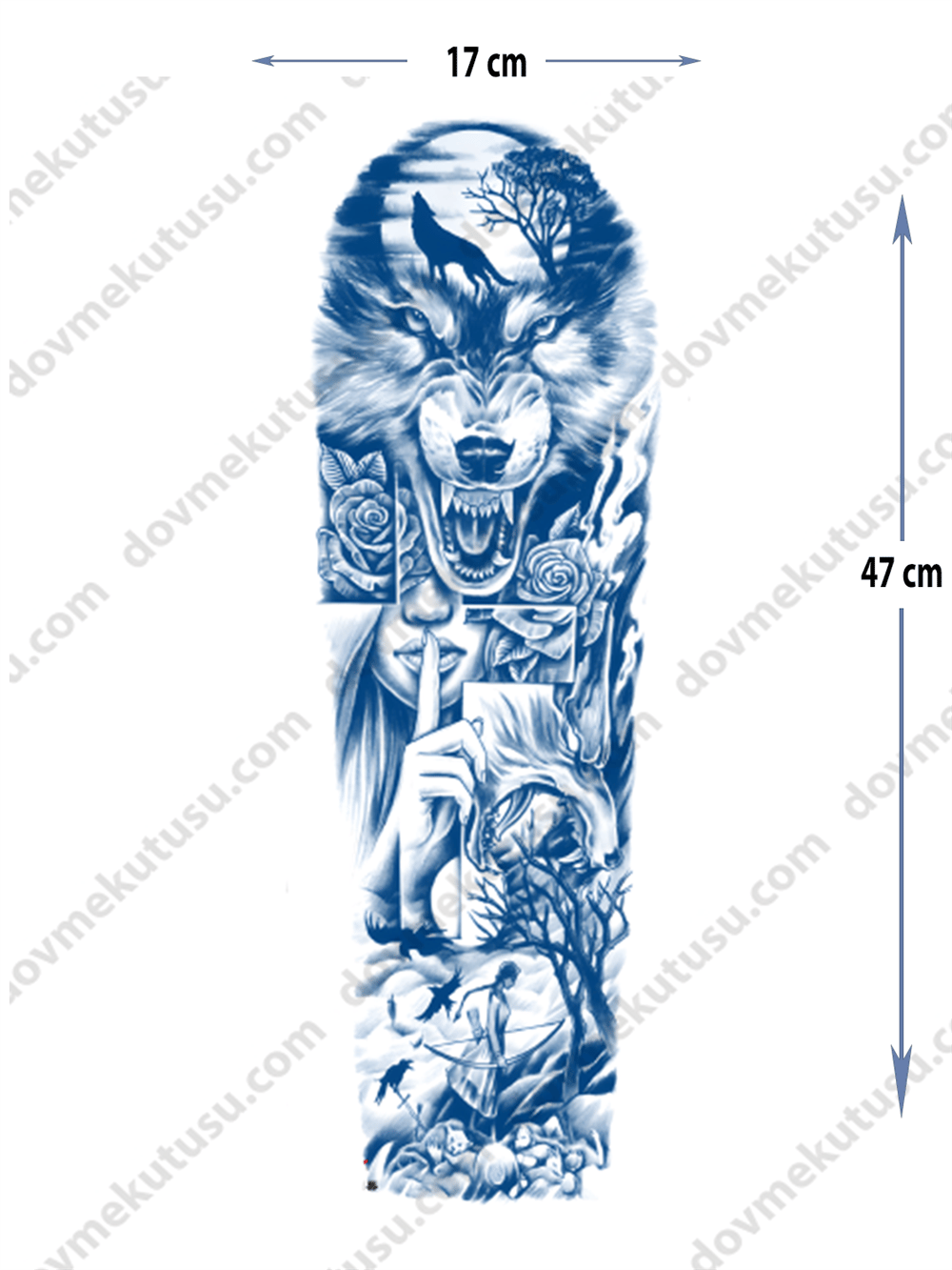 kurt kadın figür yarı kalıcı Kol Kaplamalı Dövme 