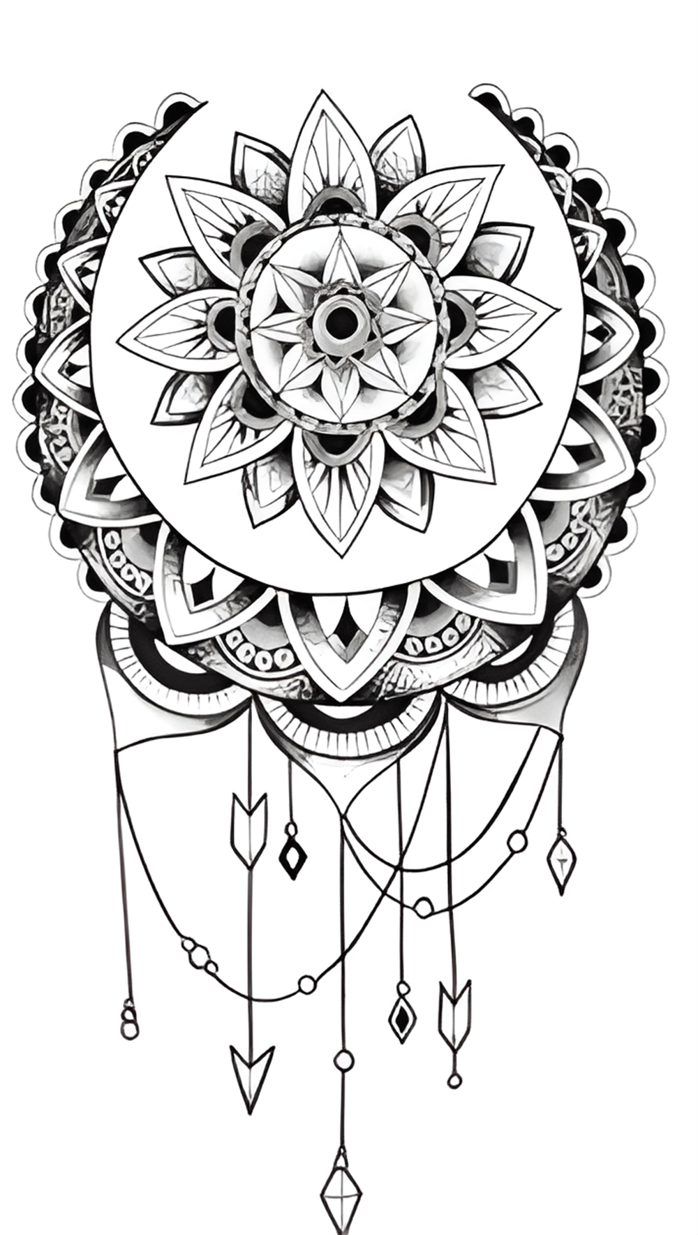 Mandala çiçek motif Geçici Dövme 